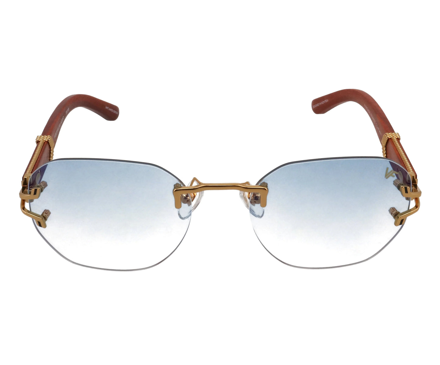Lunette VINTAGE FRAMES V-DECOR XL WOODS DRILL MOUNT 24KT GOLD