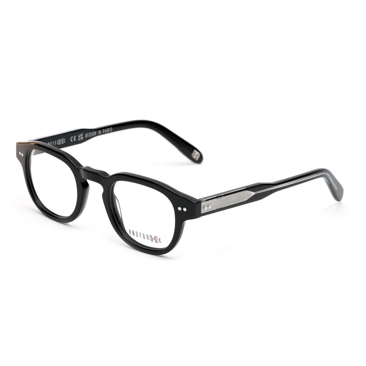 Lunettes de vue Andy Brook Larry SM C104 Noir brillant / extérieur branche translucide profil