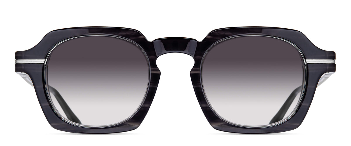 Matsuda M2055 Black Stripe - Brushed Silver