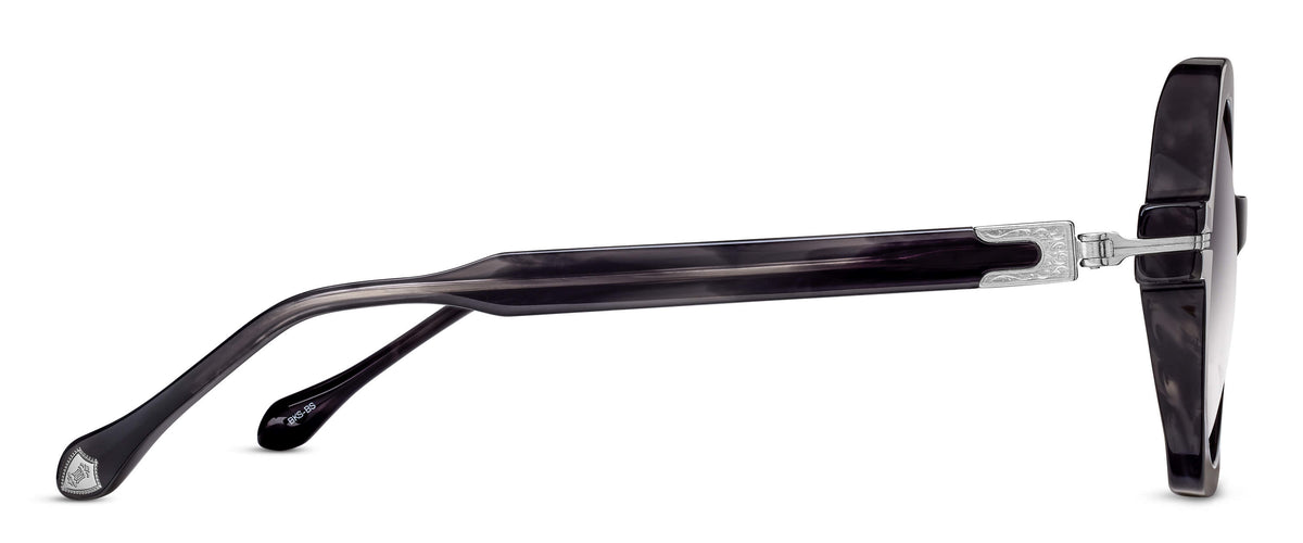 Matsuda M2072 Black Stripe - Brushed Silver profil