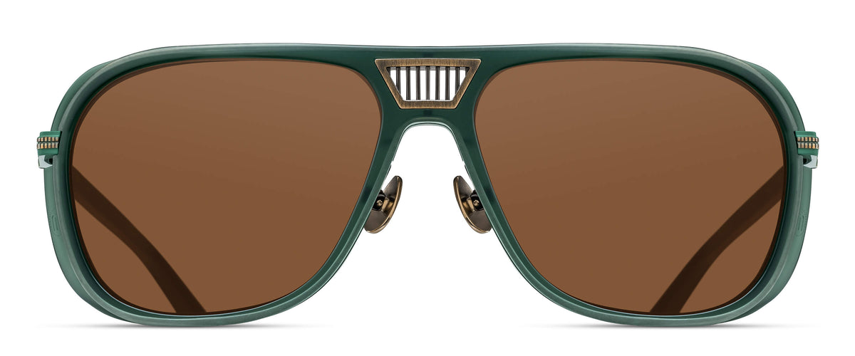 Matsuda M3023-V2 Antique Gold - Matte Bottle Green