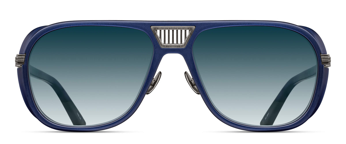 Matsuda M3023-V2 Antique Silver - Matte Navy
