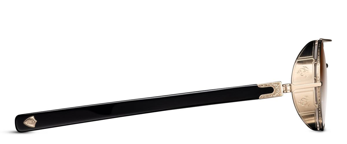 Matsuda M3128 Brushed Gold - Black profil