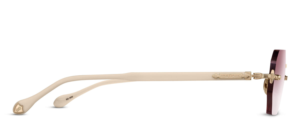 Matsuda M5010 Brushed Gold - Milk White profil